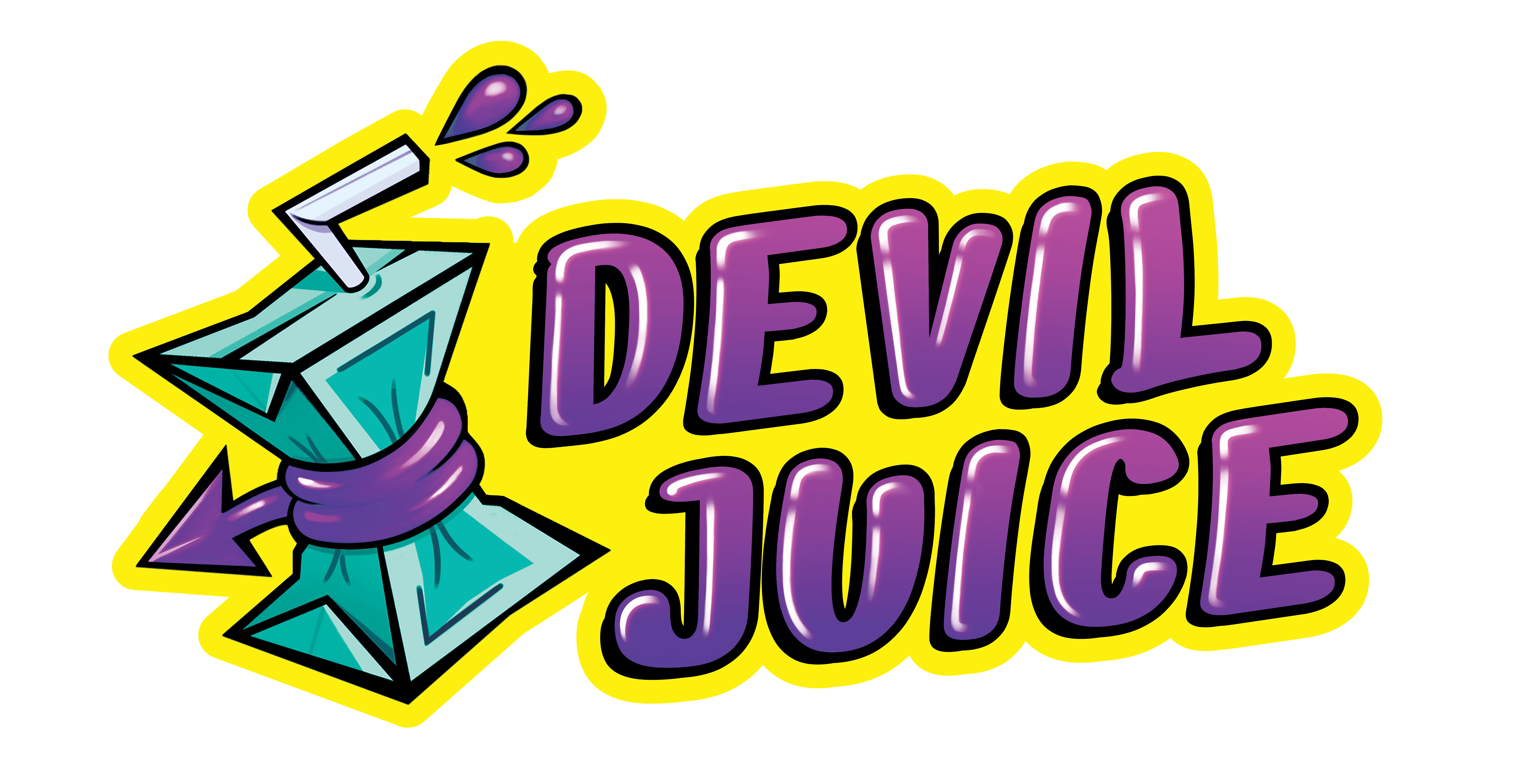 Devil Juice Logo With Yellow Outline