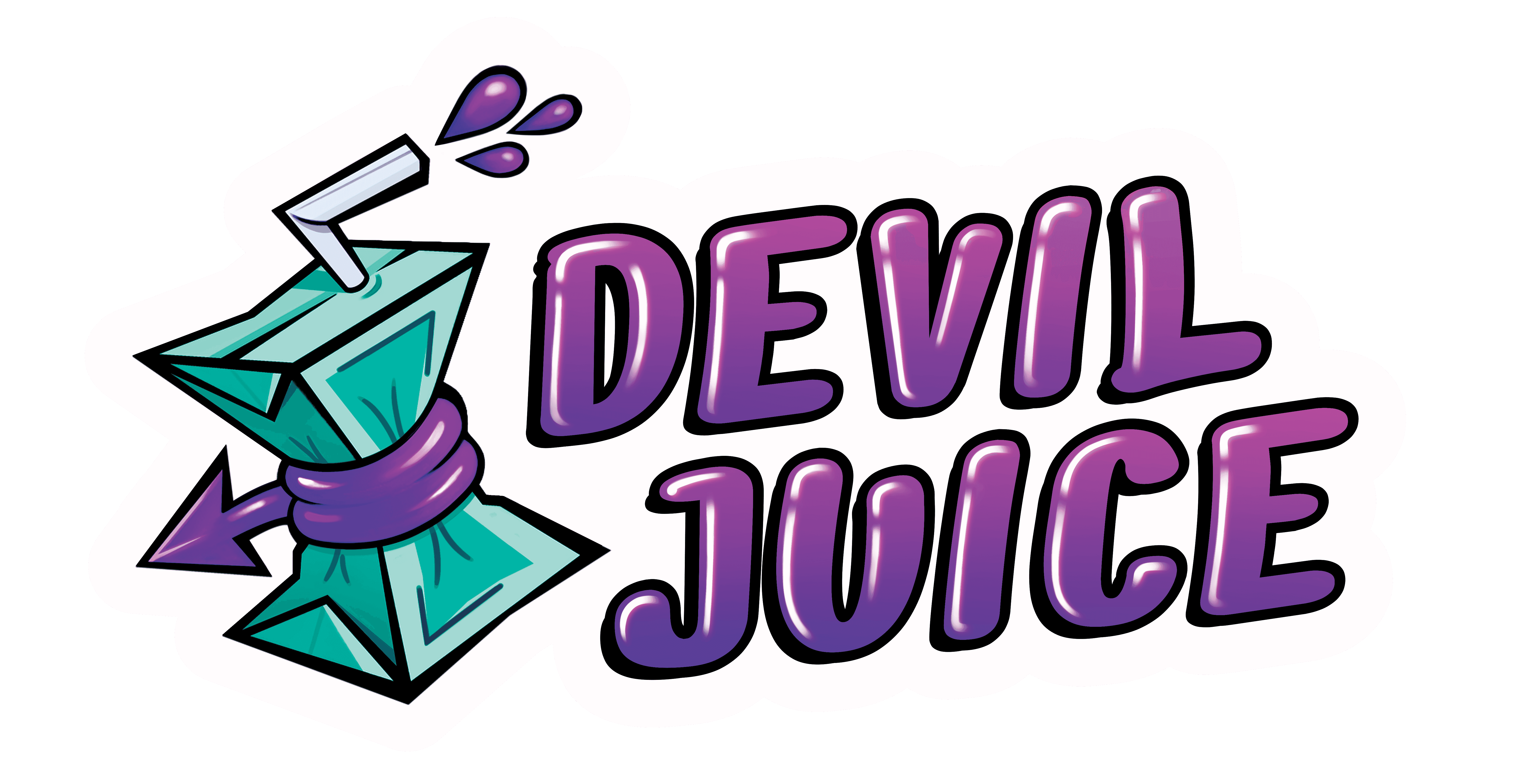 Devil Juice Logo With White Outline